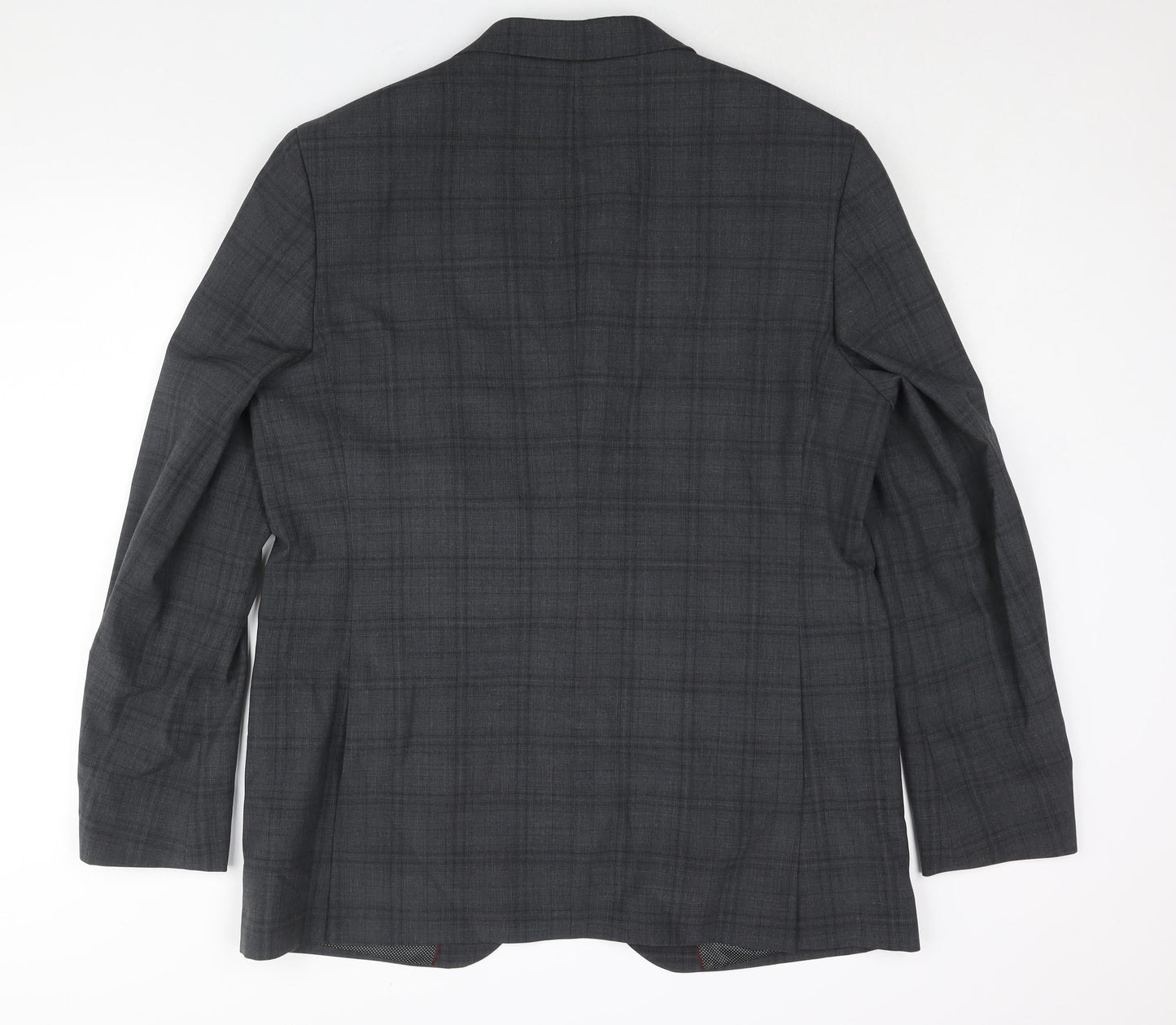 Marks and Spencer Mens Grey Check Wool Jacket Suit Jacket Size 44 Regular