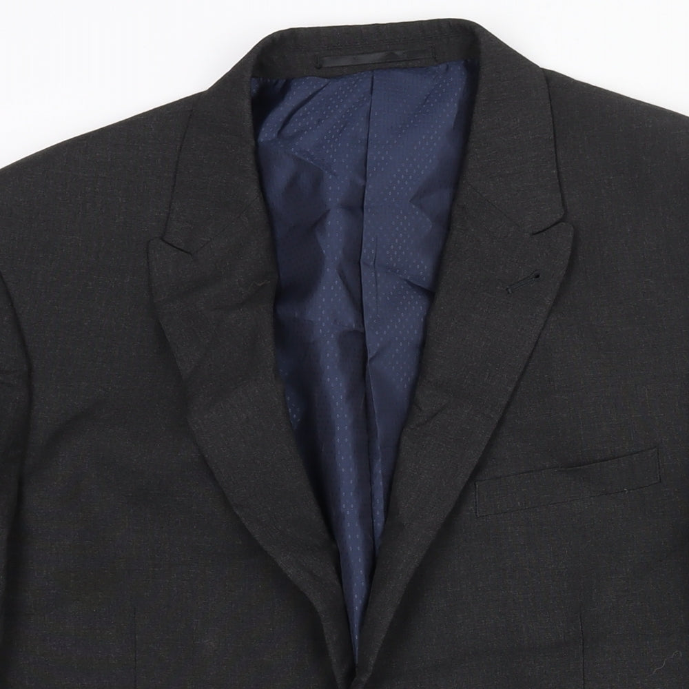 Fellini Mens Black Polyester Jacket Suit Jacket Size 40 Regular