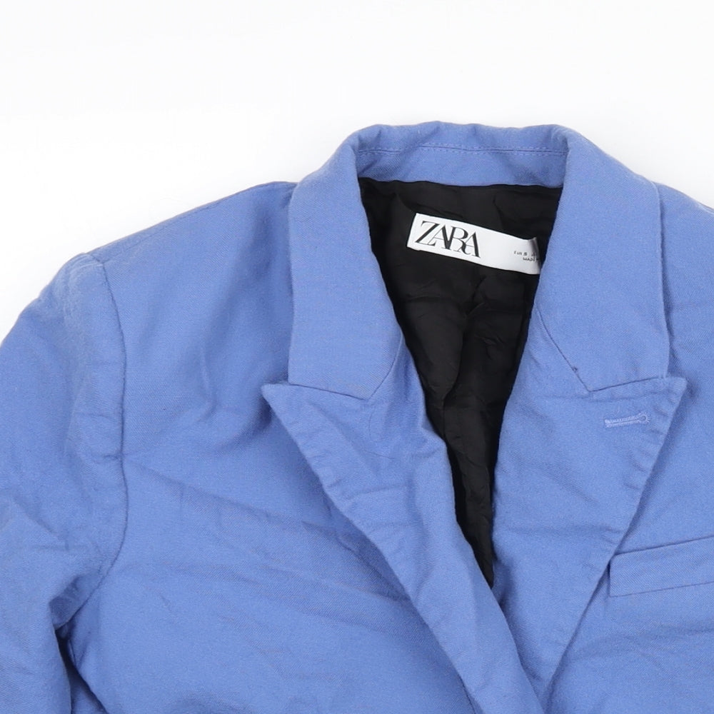 Zara Womens Blue Jacket Blazer Size S Button
