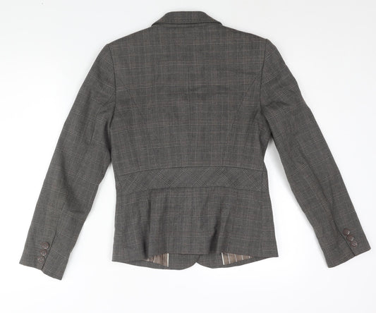 NEXT Womens Grey Check Polyester Jacket Suit Jacket Size 10