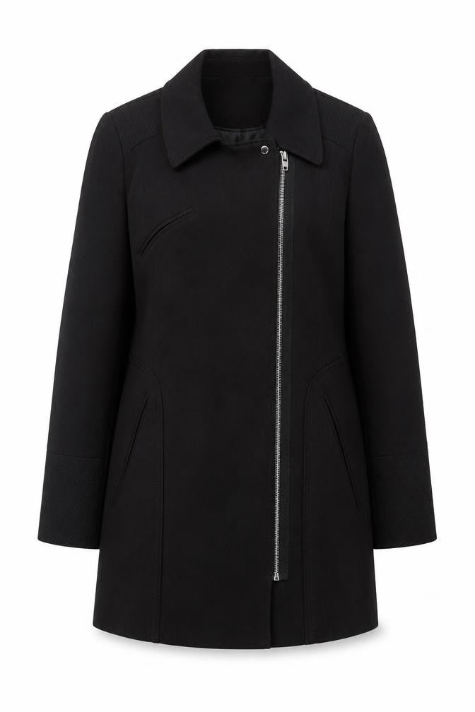 Dorothy Perkins Womens Black Overcoat Coat Size 12 Zip
