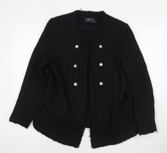 Marks and Spencer Womens Black Jacket Size 14 Hook & Eye