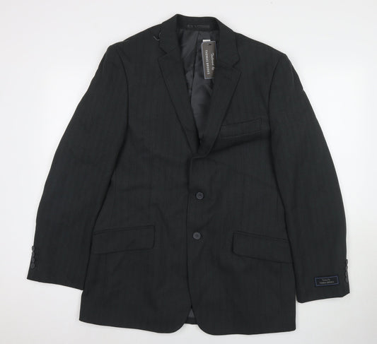 Thomas Brooks Mens Grey Polyester Jacket Suit Jacket Size 40 Regular