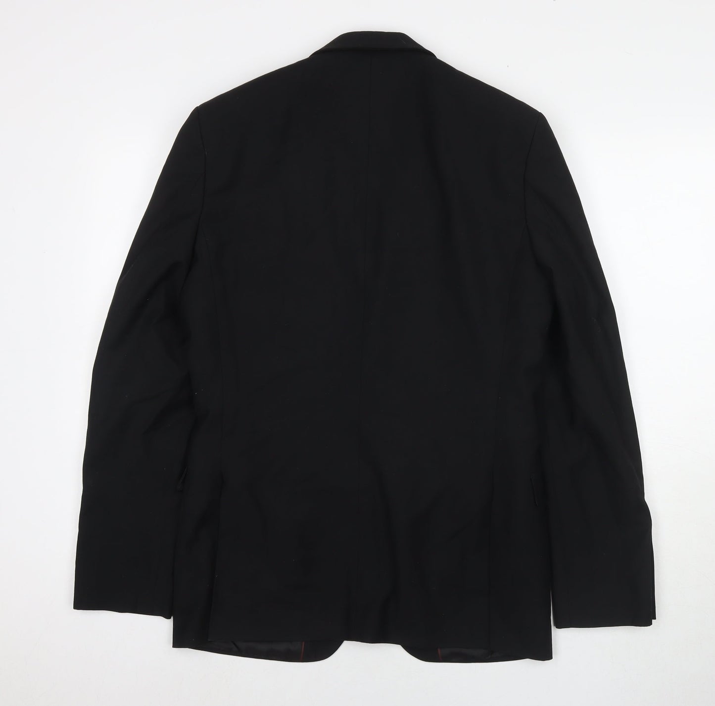 Red Herring Mens Black Polyester Jacket Suit Jacket Size 38 Regular