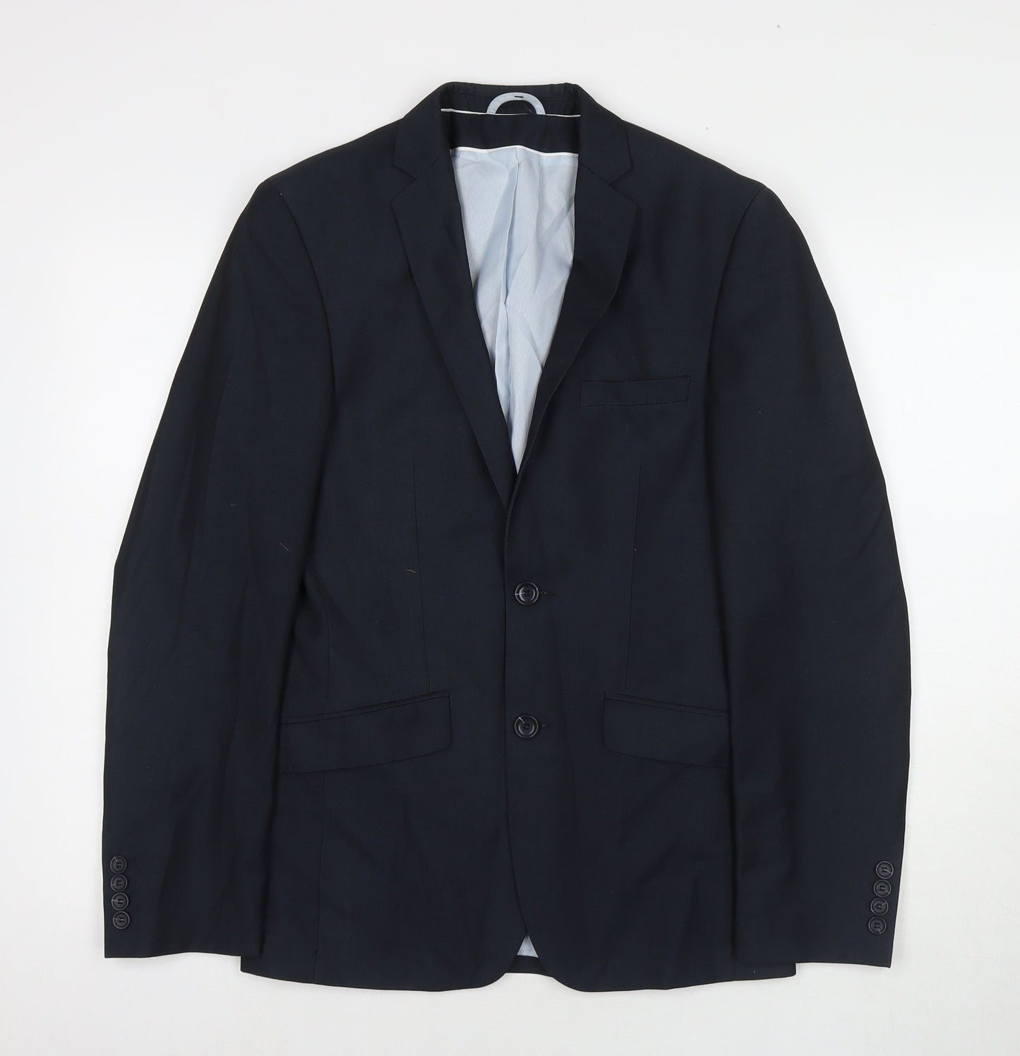 Burton Mens Blue Polyester Jacket Suit Jacket Size 36 Regular