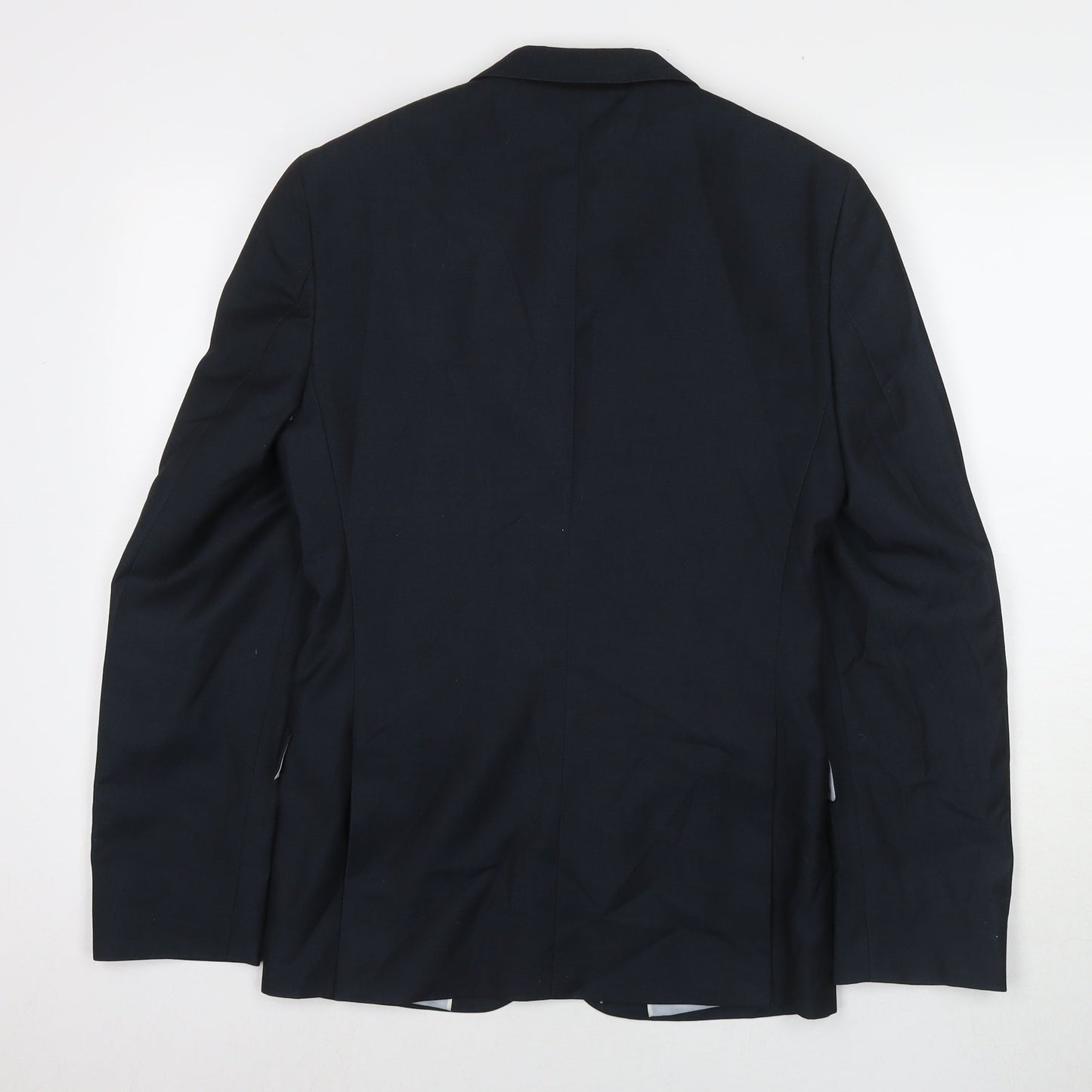 Burton Mens Blue Polyester Jacket Suit Jacket Size 36 Regular