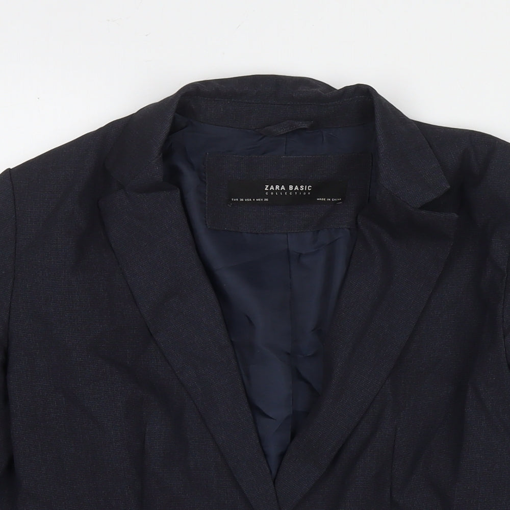 Zara Womens Blue Jacket Blazer Size 8 Button
