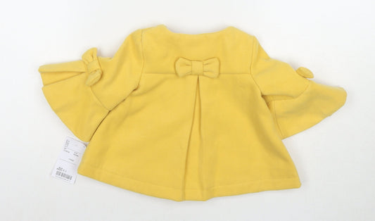 Maxx Girls Yellow Pea Coat Coat Size 12 Months Button