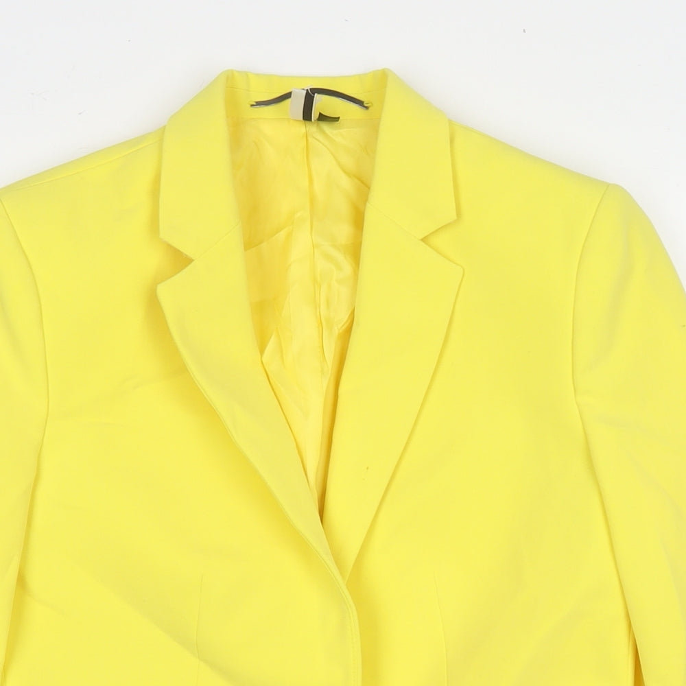 Topshop Womens Yellow Jacket Blazer Size 6 Button
