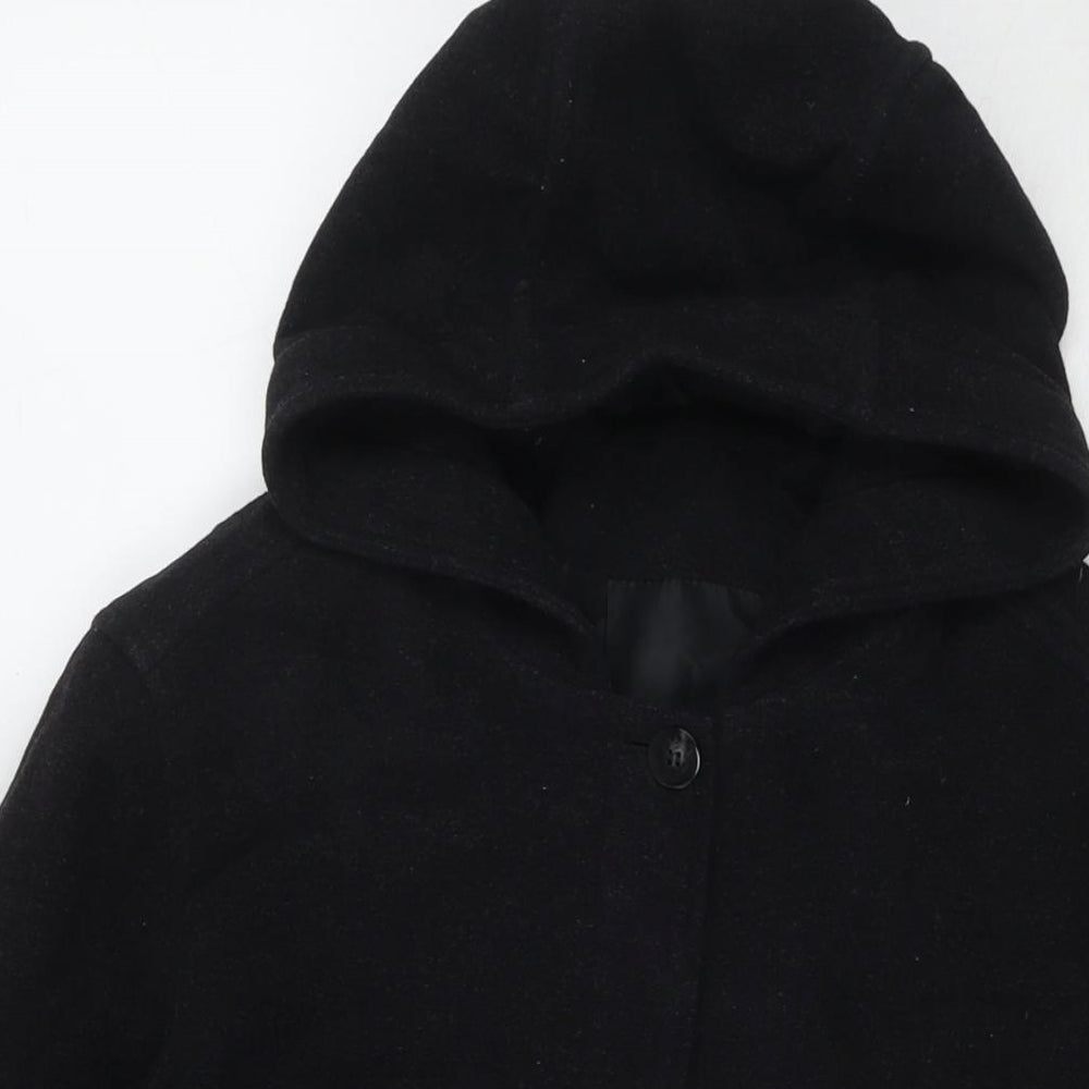 BHS Womens Black Pea Coat Coat Size 14 Button