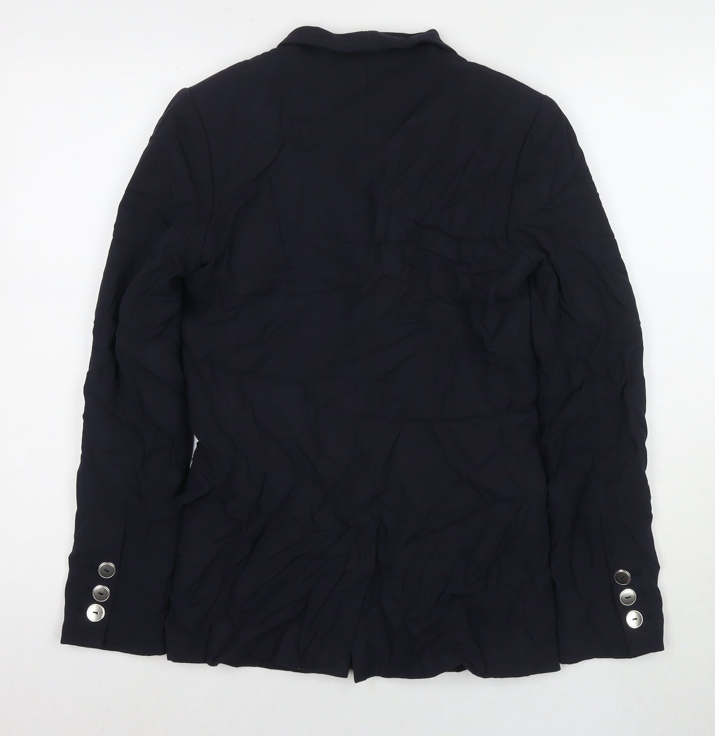 H&M Womens Blue Jacket Blazer Size 6 Button