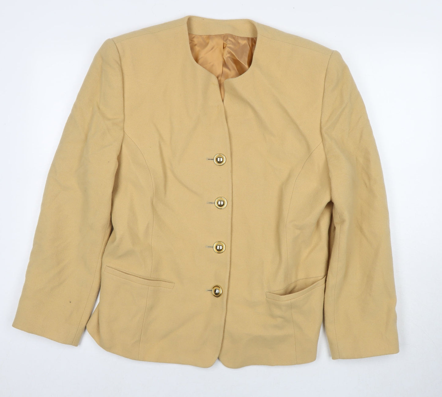 St Michael Womens Beige Pea Coat Coat Size 16 Button