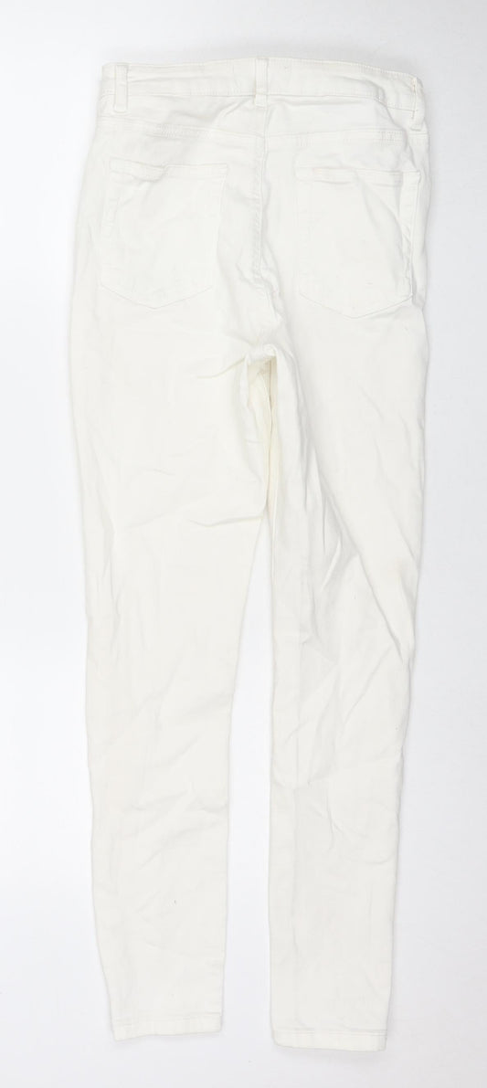 Denim & Co. Womens White Cotton Skinny Jeans Size 12 L28 in Regular Zip