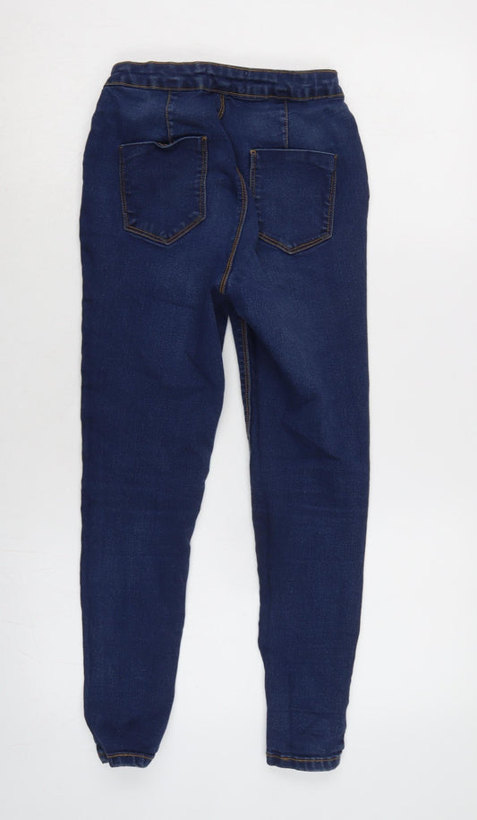Dorothy Perkins Womens Blue Cotton Blend Tapered Jeans Size 10 L24 in Regular Zip