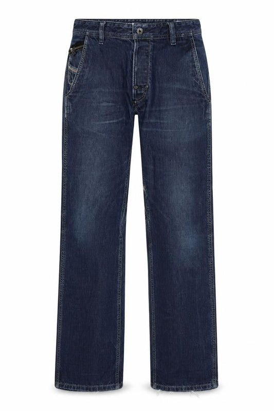 Diesal Mens Blue Cotton Straight Jeans Size 32 in L34 in Regular Button