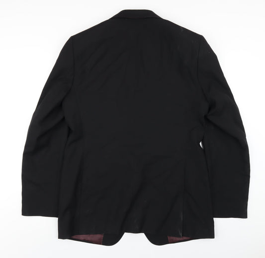 Marks and Spencer Mens Black Wool Jacket Blazer Size 40 Regular