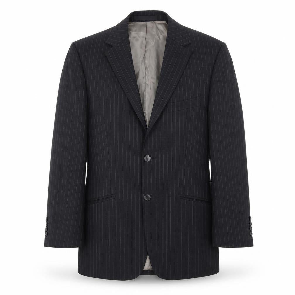 Marks and Spencer Mens Grey Striped Wool Jacket Blazer Size 38 Regular