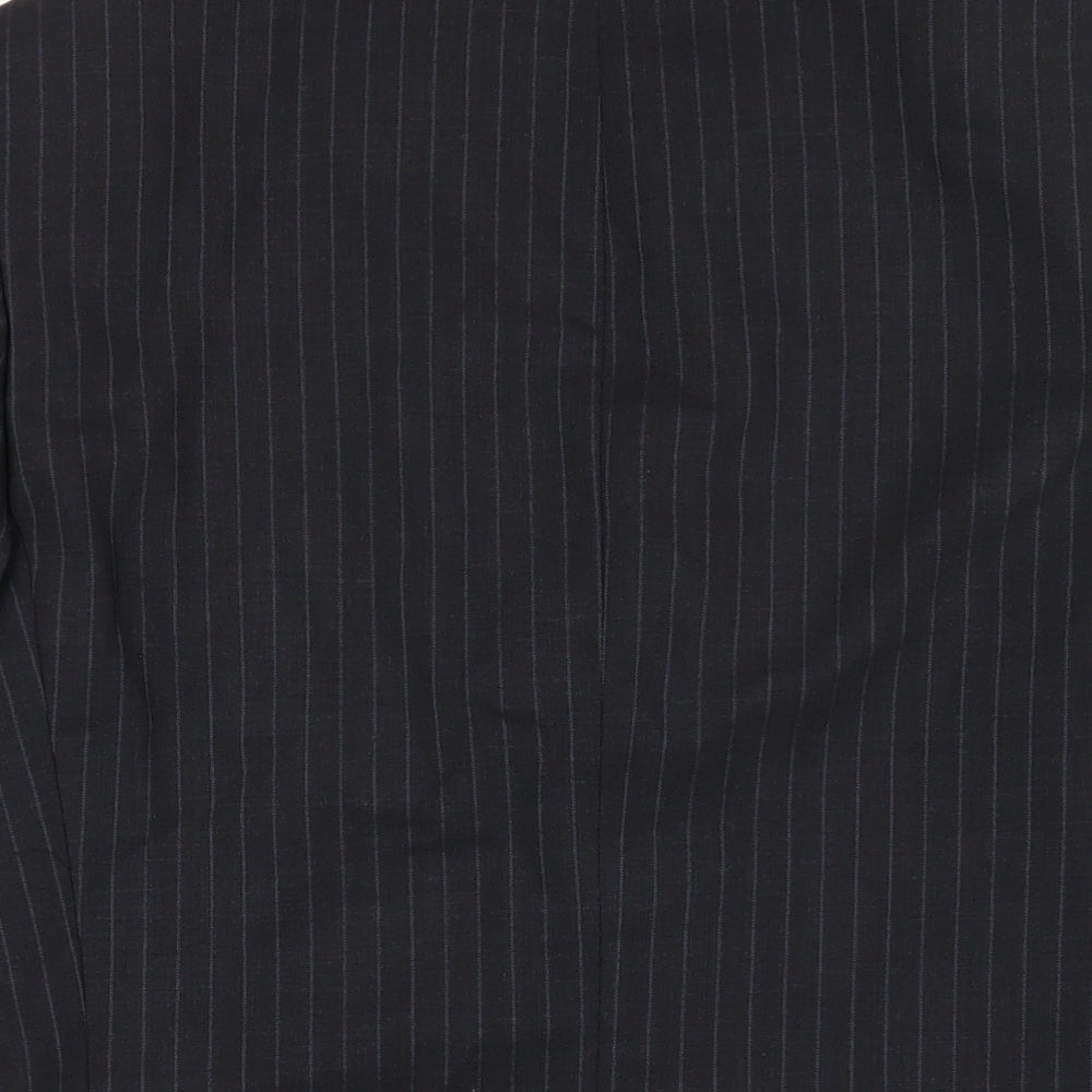 Marks and Spencer Mens Grey Striped Wool Jacket Blazer Size 38 Regular