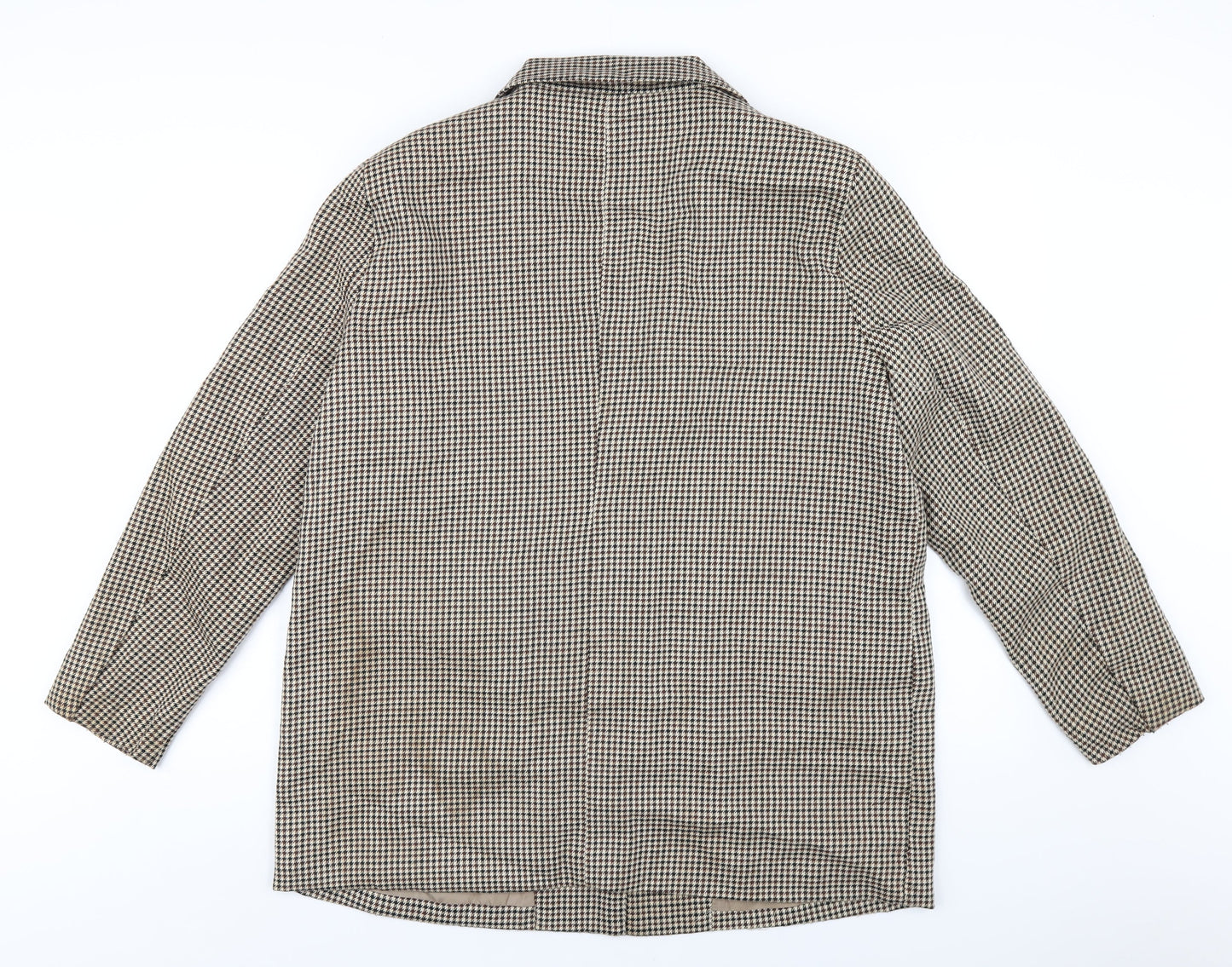 Missguided Womens Brown Geometric Jacket Blazer Size 14 Button