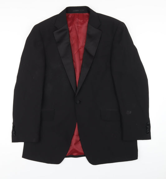 Charlton Gray Mens Black Polyester Jacket Blazer Size 40 Regular