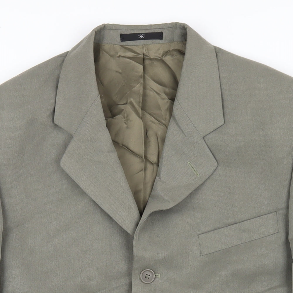 Ciro Citterio Mens Green Polyester Jacket Blazer Size 40 Regular