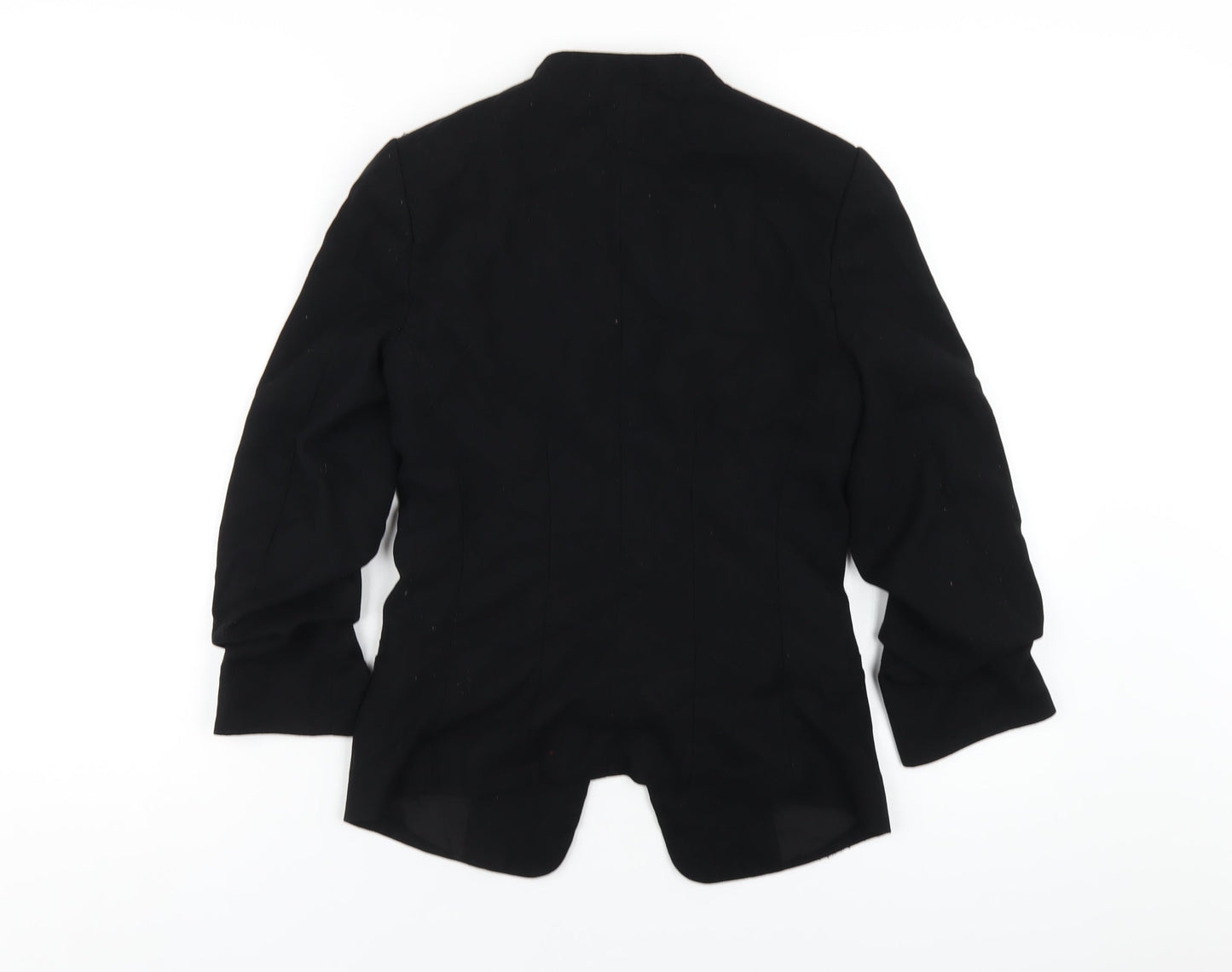 H&M Womens Black Polyester Jacket Blazer Size 8