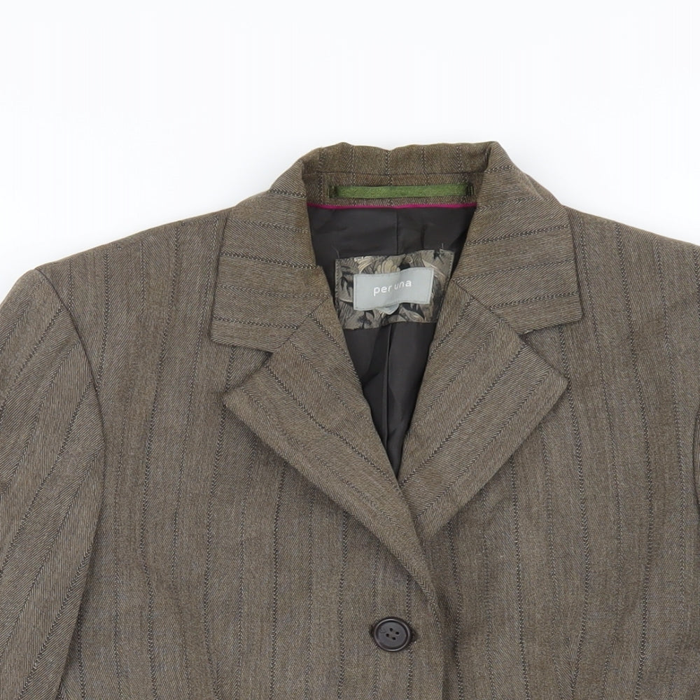 Per Una Womens Brown Jacket Blazer Size 8 Button