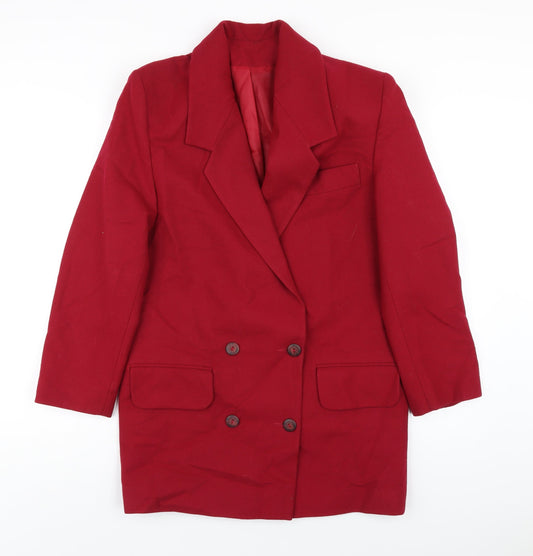St Bernard Womens Red Jacket Blazer Size 10 Button