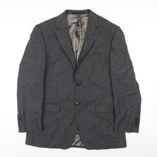 Marks and Spencer Mens Grey Wool Jacket Blazer Size 40 Regular