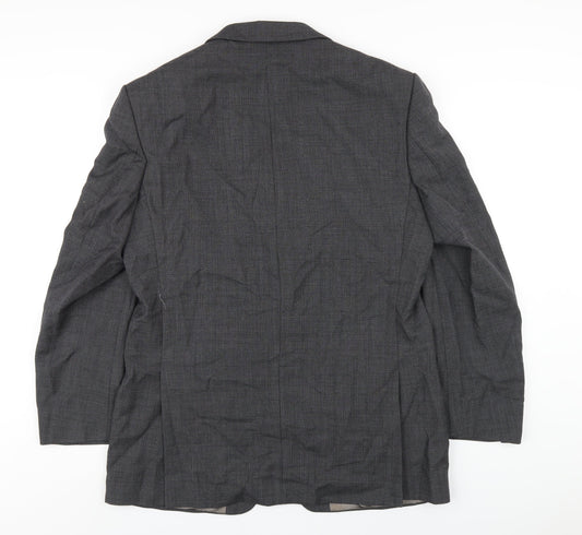 Marks and Spencer Mens Grey Wool Jacket Blazer Size 40 Regular