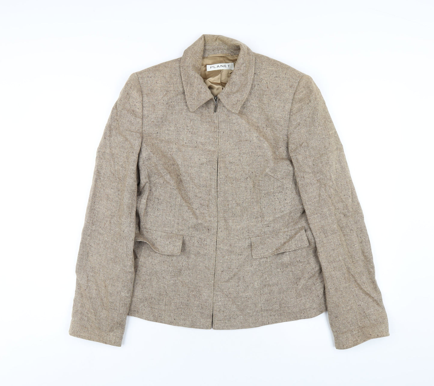 Planet Womens Brown Jacket Size 10 Zip