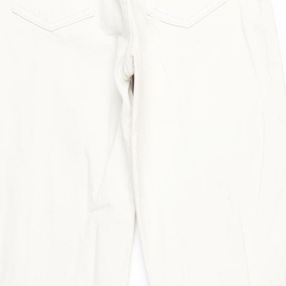 Zara Womens Brown Cotton Straight Jeans Size 4 L34 in Regular Zip