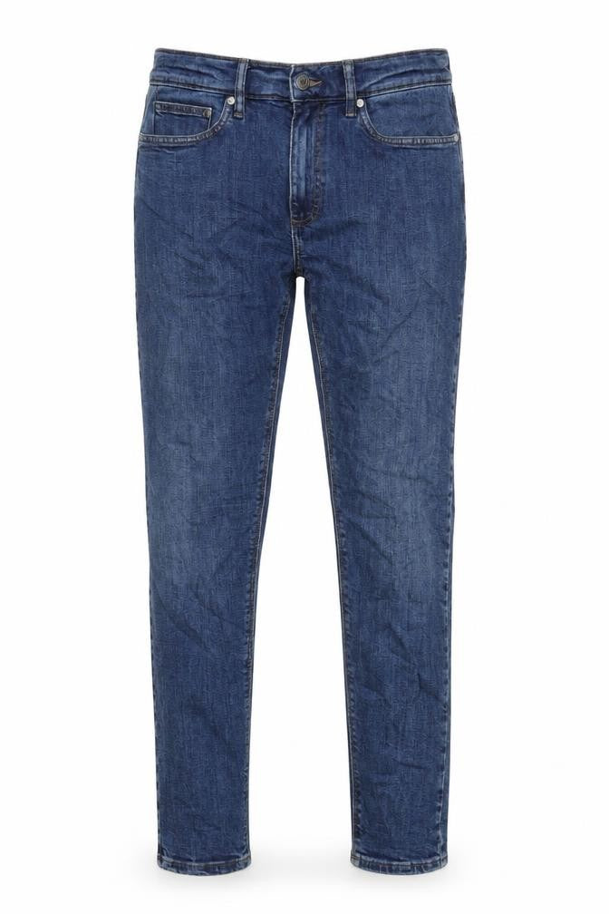 Marks and Spencer Mens Blue Cotton Skinny Jeans Size 32 in L31 in Regular Zip