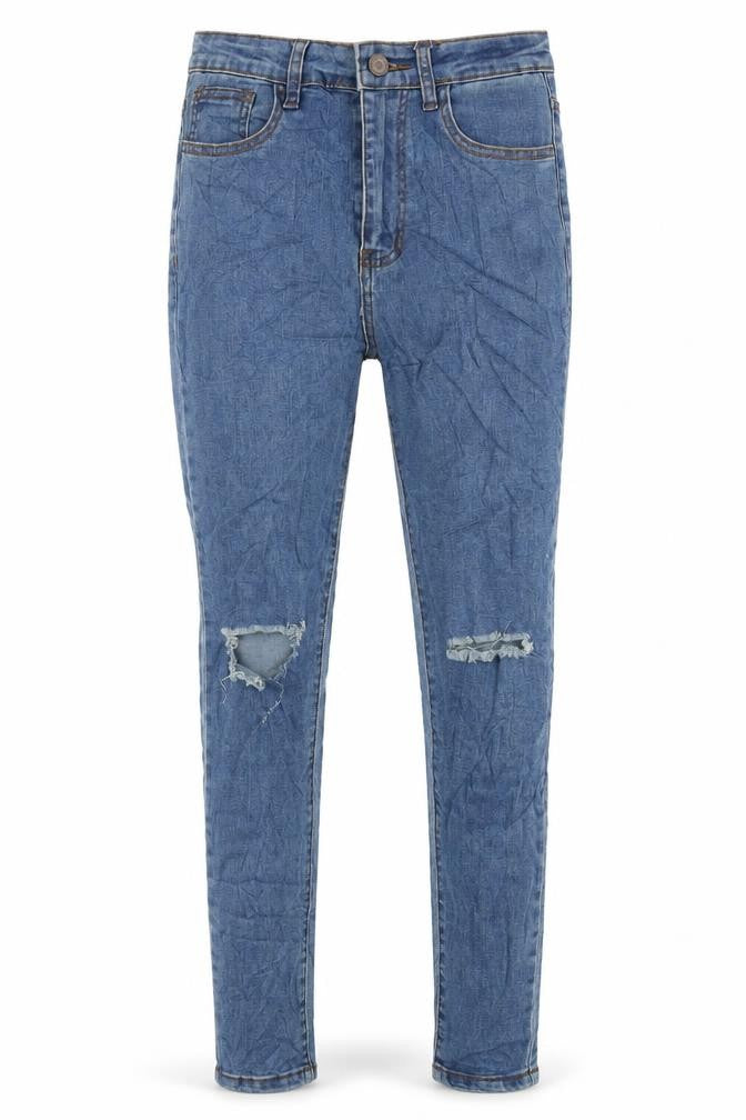 PRETTYLITTLETHING Womens Blue Cotton Skinny Jeans Size 8 L28 in Regular Zip
