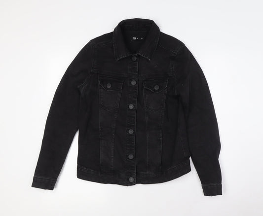 TEX Womens Black Jacket Size M Button