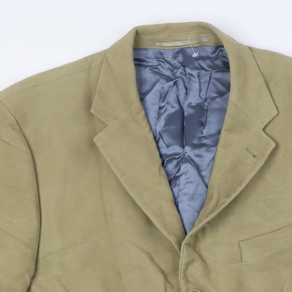 Racing Green Mens Beige Cotton Jacket Suit Jacket Size 44 Regular - Mole skin