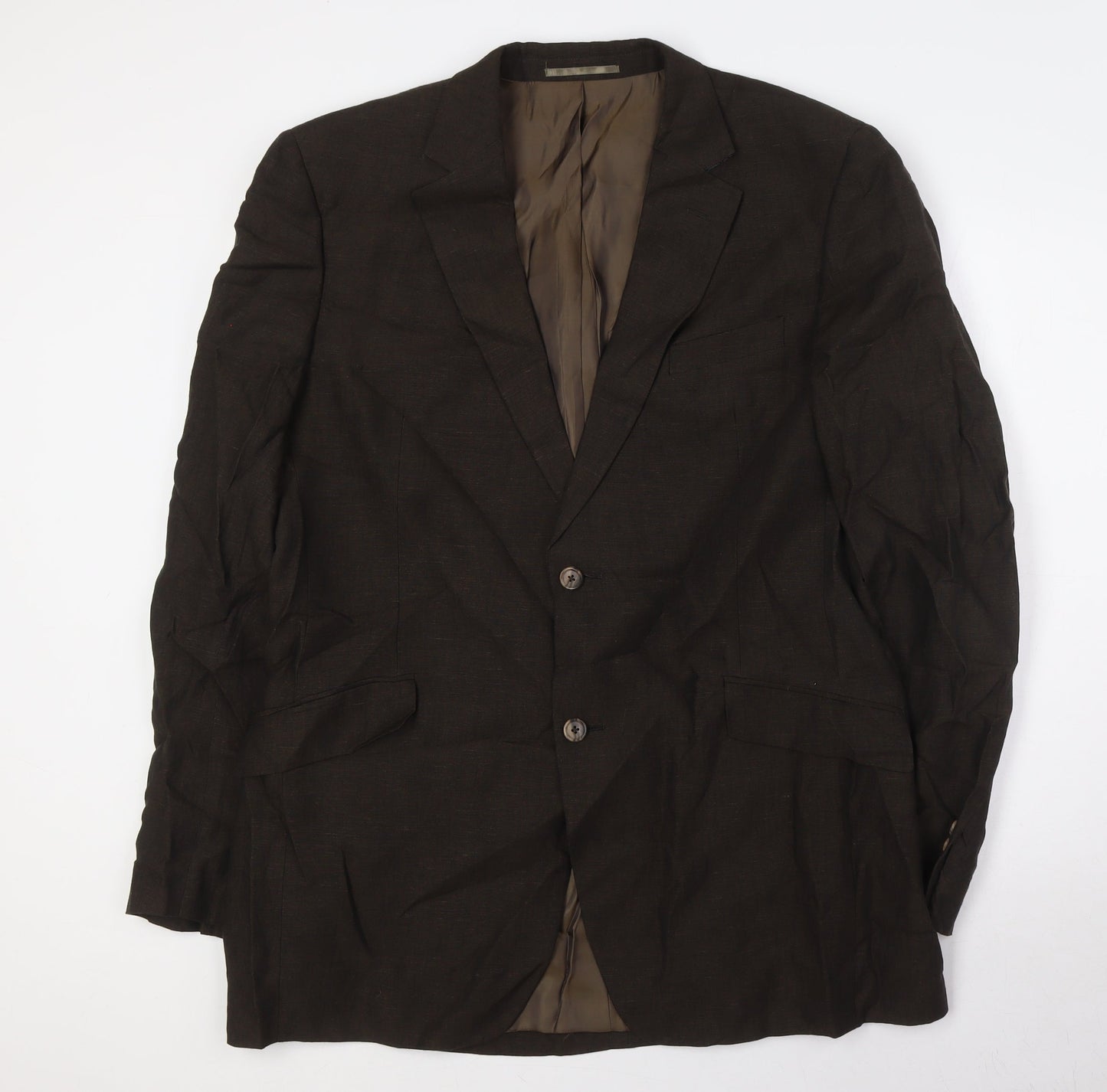 John Lewis Mens Brown Linen Jacket Suit Jacket Size 42 Big & Tall