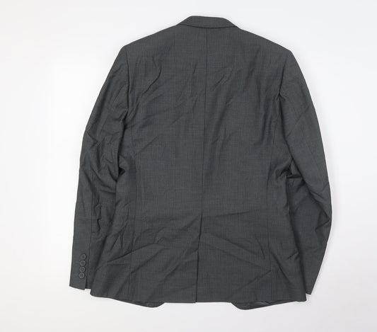 Butler& Webb Mens Grey Striped Polyester Jacket Suit Jacket Size 36 Regular