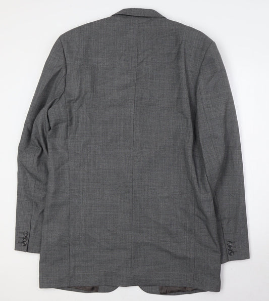 Candidate Mens Grey Polyester Jacket Suit Jacket Size 40 Big & Tall