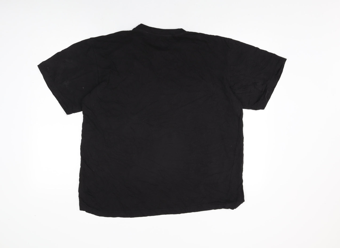 Design Apparel Womens Black Cotton Basic T-Shirt Size L Round Neck