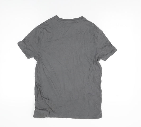 US Polo Assn. Mens Grey Cotton T-Shirt Size S Round Neck