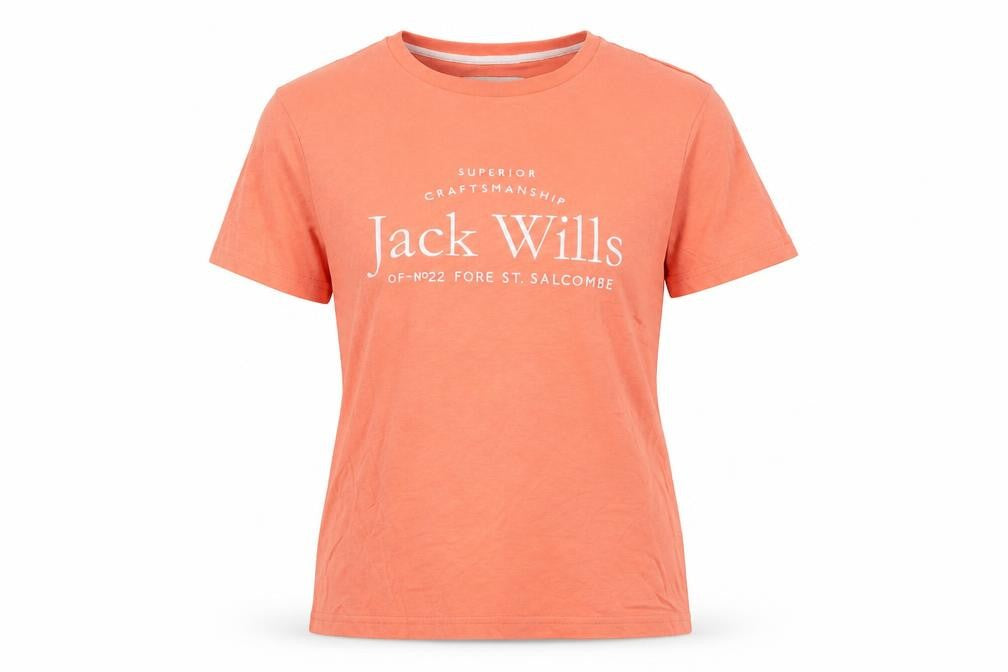 Womens UK Size 6 Jack Wills Pink Cotton T-Shirt