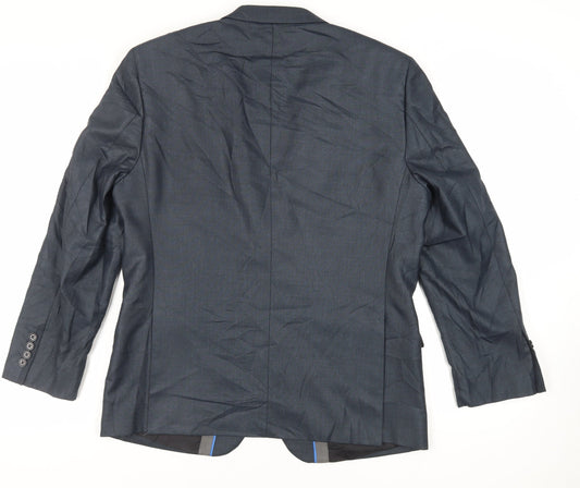 OneSixFive Mens Blue Polyester Jacket Suit Jacket Size 42 Regular