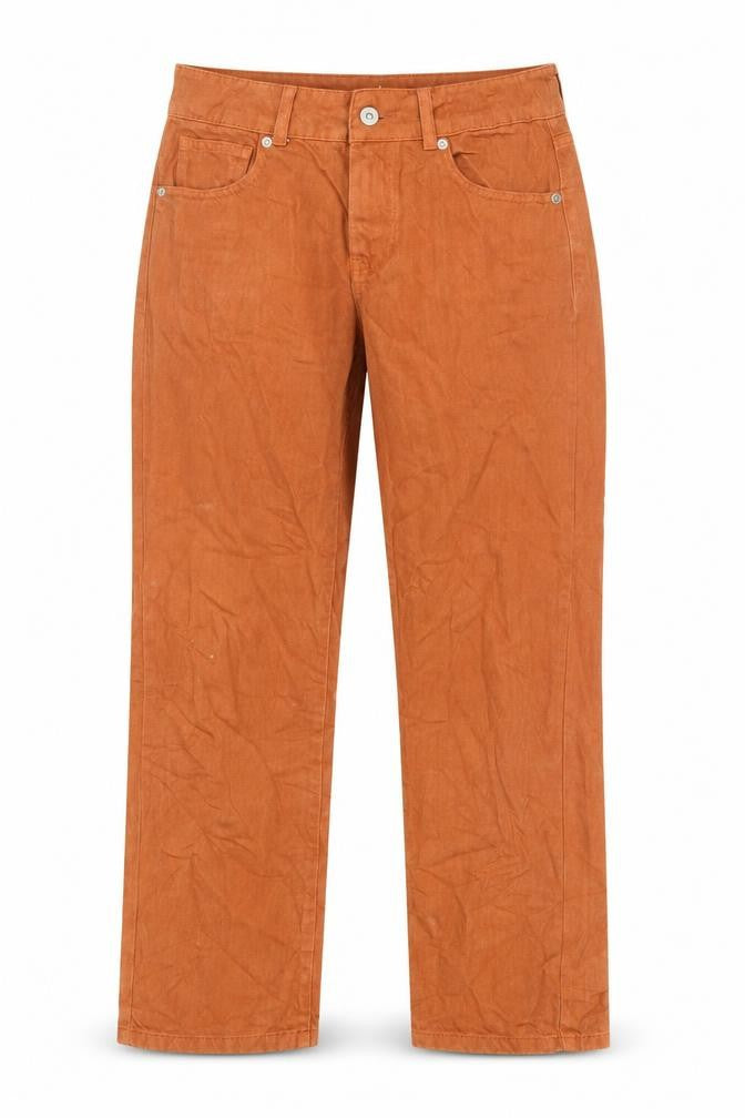 Find Womens Orange Cotton Mom Jeans Size 28 in L32 in Regular Zip