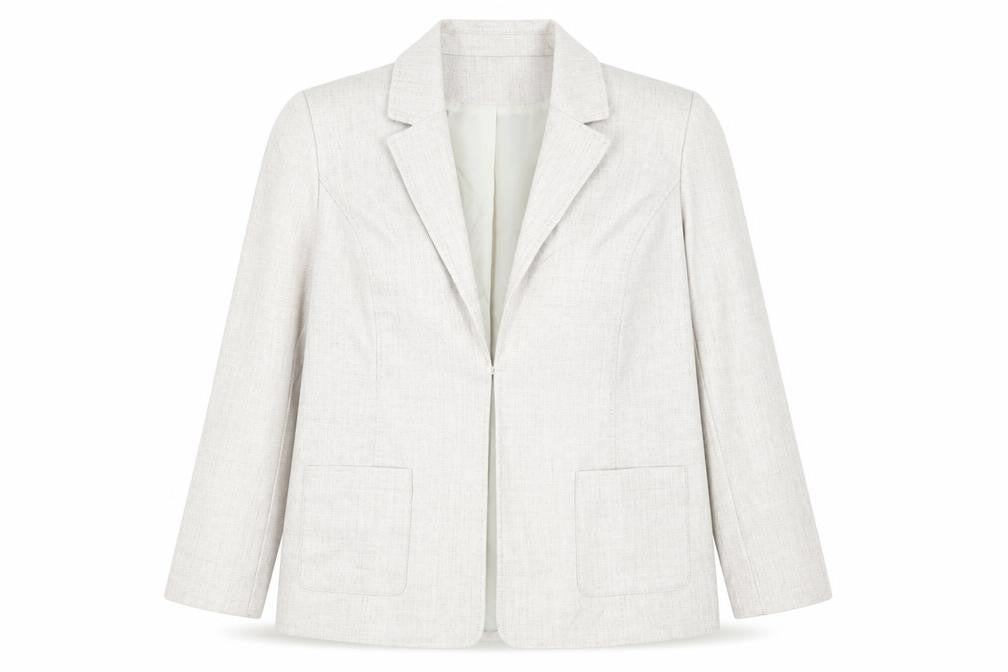 EWM Womens Beige Jacket Blazer Size 20 Hook & Eye