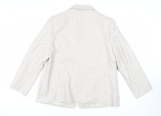 EWM Womens Beige Jacket Blazer Size 20 Hook & Eye