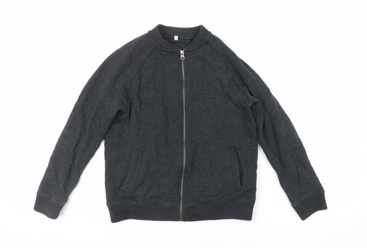 Marks and Spencer Boys Grey Cotton Full Zip Sweatshirt Size 11-12 Years Zip - Pockets