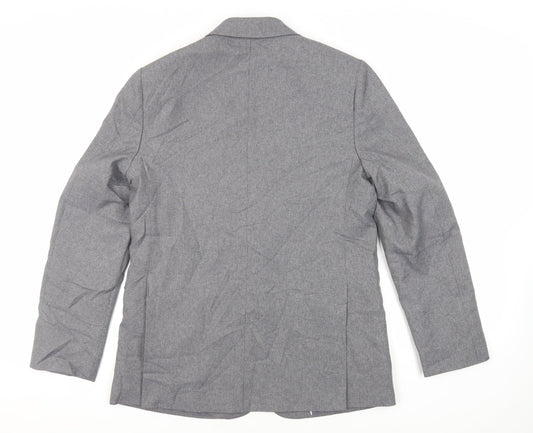 Pine & Buckland Mens Grey Polyester Jacket Suit Jacket Size 36 Regular