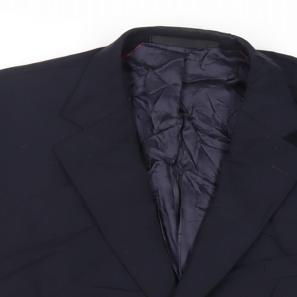 Marks and Spencer Mens Blue Wool Jacket Suit Jacket Size 46 Regular