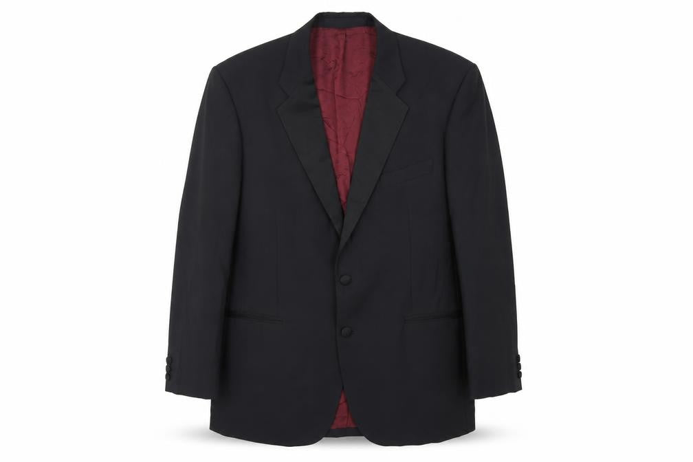 St Michael Mens Black Polyester Tuxedo Suit Jacket Size 42 Regular - Vintage
